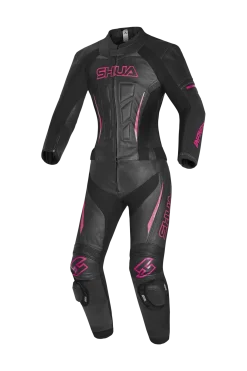 Shua Infinity Women's 2-Piece Motorcycle Suit Black/Fushia