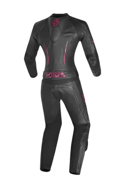 Shua Infinity Women's 2-Piece Motorcycle Suit Black/Fushia