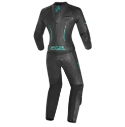 Shua Infinity Women's 2-Piece Motorcycle Suit Black/Terquise