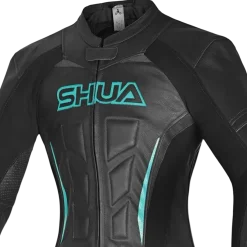 Shua Infinity Women's 2-Piece Motorcycle Suit Black/Terquise