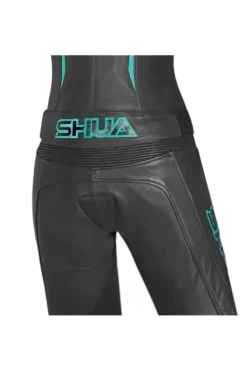 Shua Infinity Women's 2-Piece Motorcycle Suit Black/Terquise
