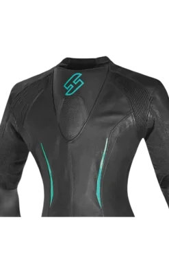 Shua Infinity Women's 2-Piece Motorcycle Suit Black/Terquise