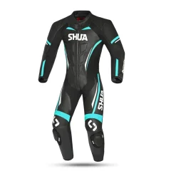 SHUA INFINTY 1 PC TUTA DI MOTO DONNA NERO BIANCO TURCHESA