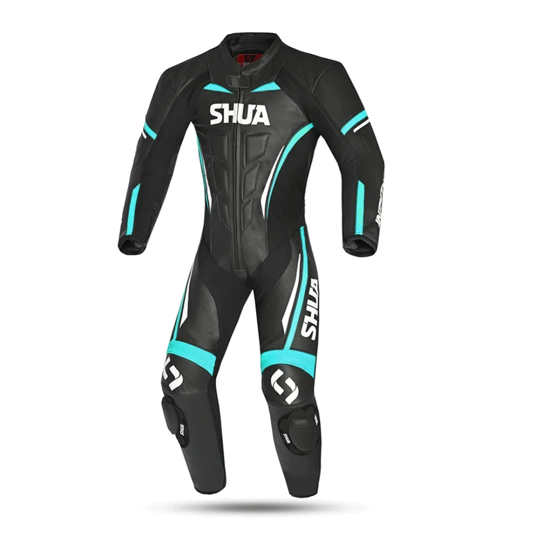 SHUA INFINTY 1 PC TUTA DI MOTO DONNA NERO BIANCO TURCHESA