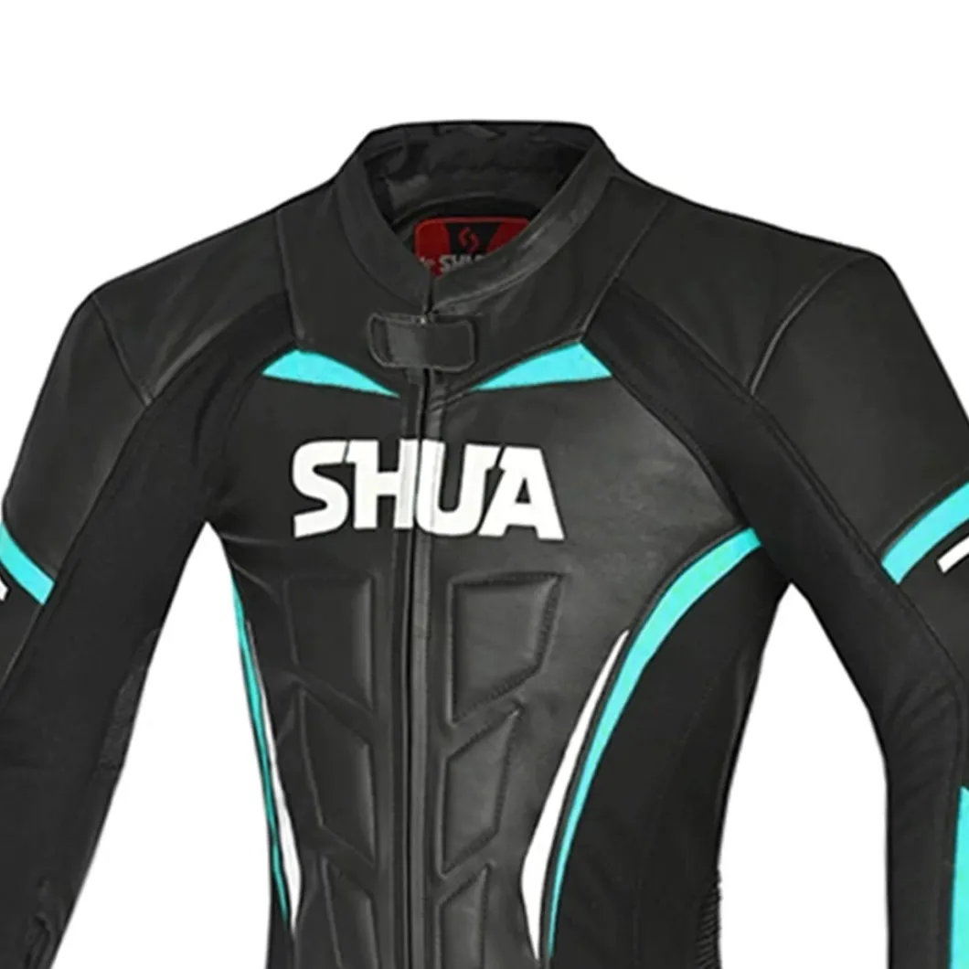 SHUA INFINTY 1 PC TUTA DI MOTO DONNA NERO BIANCO TURCHESA