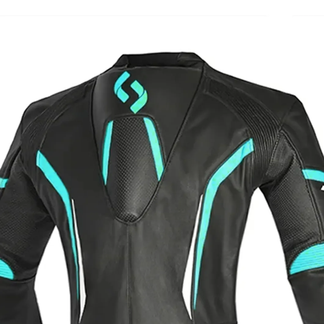 SHUA INFINTY 1 PC TUTA DI MOTO DONNA NERO BIANCO TURCHESA