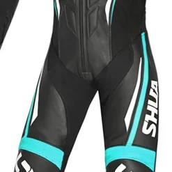 SHUA INFINTY 1 PC TUTA DI MOTO DONNA NERO BIANCO TURCHESA