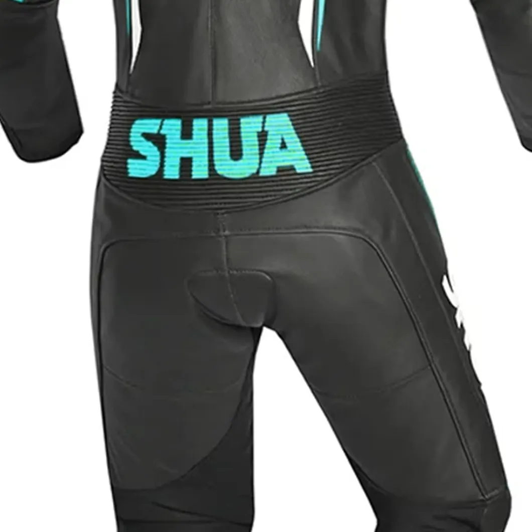 SHUA INFINTY 1 PC TUTA DI MOTO DONNA NERO BIANCO TURCHESA