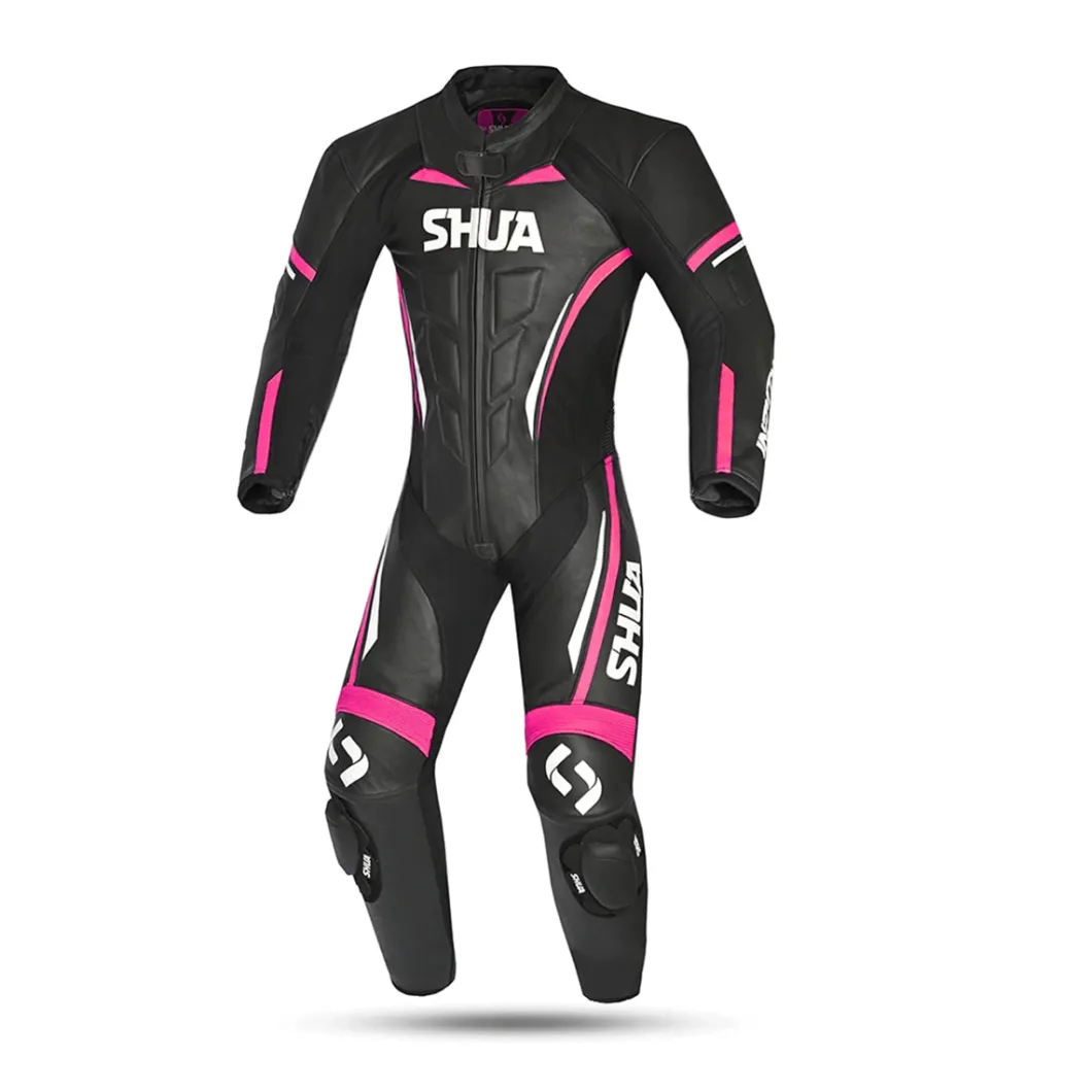 SHUA INFINTY 1 PC TUTA DI MOTO DONNA NERO BIANCO ROSA