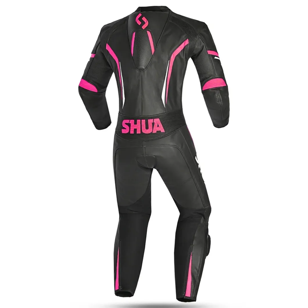 SHUA INFINTY 1 PC TUTA DI MOTO DONNA NERO BIANCO ROSA