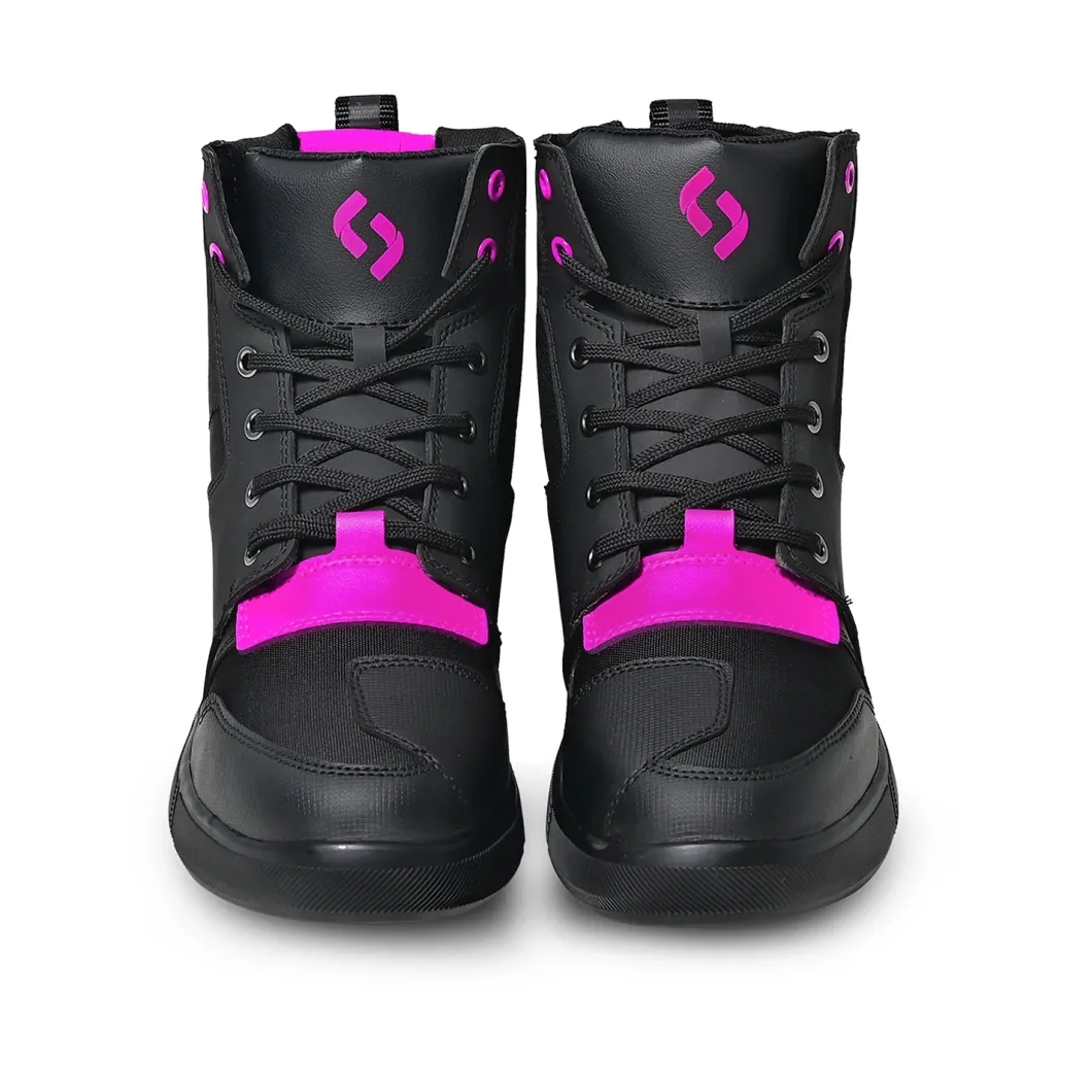SHUA - Oddin Women's Urban Motorcycle Shoes - Black Pink