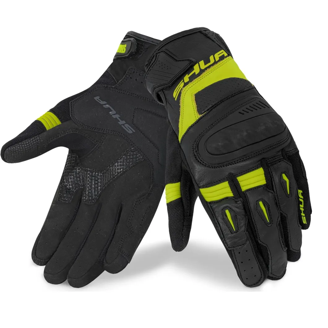 SHUA PROTON GUANTI DI MOTO UOMO NERO GIALLO
