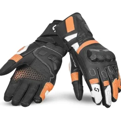 SHUA RANGER PRO GUNATI DI MOTO UOMO NERO BIANCO ARANCIONE
