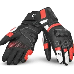 SHUA RANGER PRO GUNATI DI MOTO UOMO NERO ROSSO BIANCO