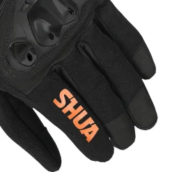 SHUA SHOT GUANTI DI MOTO UOMO TESSILE NERO ARANCIONE
