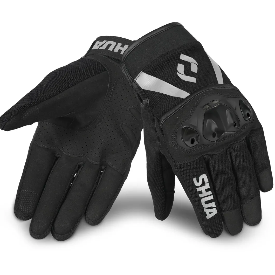 SHUA SHOT GUANTI DI MOTO UOMO TESSILE NERO