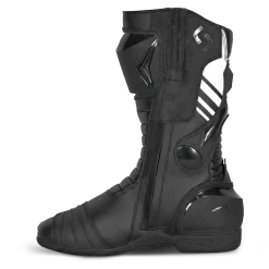Shua Super Tech Racing Motorcycle Boots Track Black White
