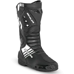 Shua Super Tech Racing Motorcycle Boots Track Black White