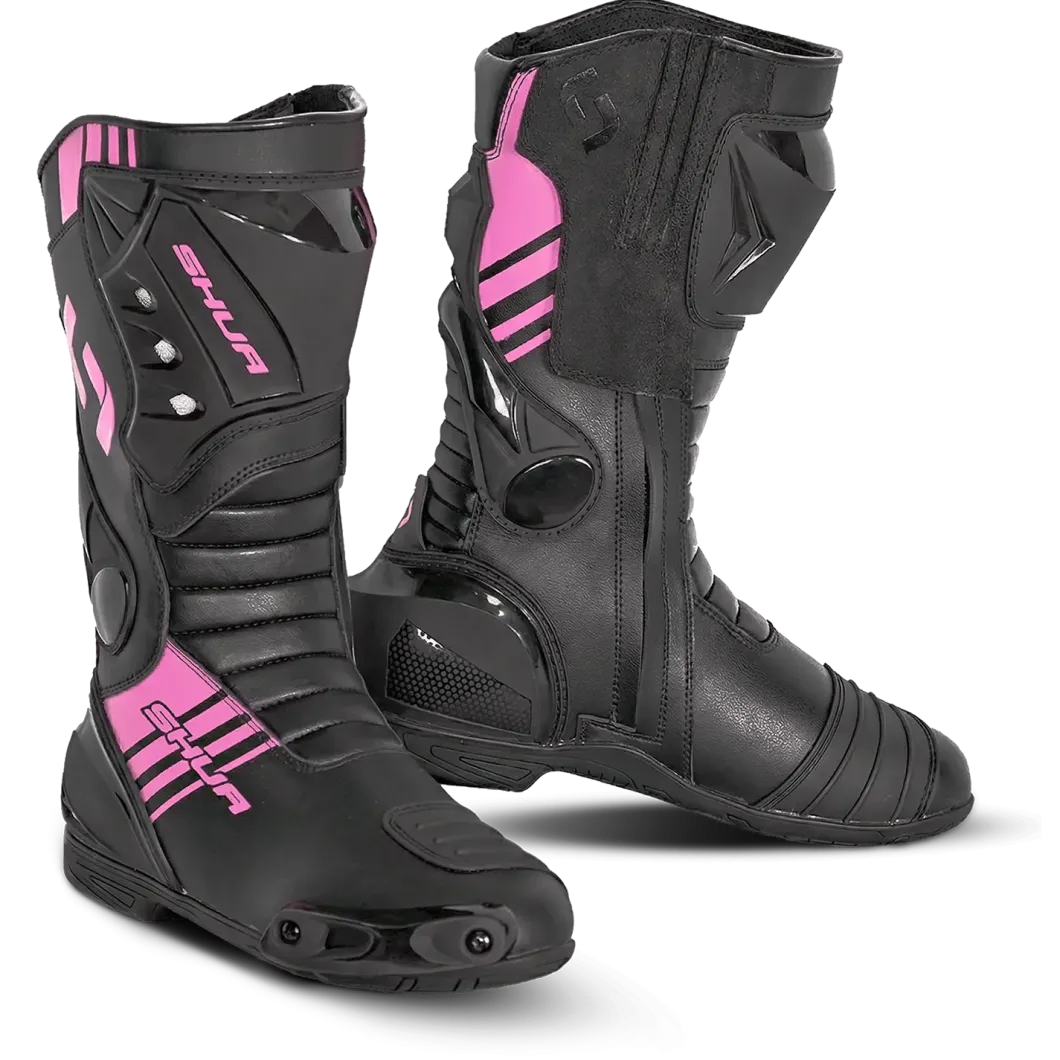 Shua - SuperTech Racing Motorcycle Boots - Black Pink