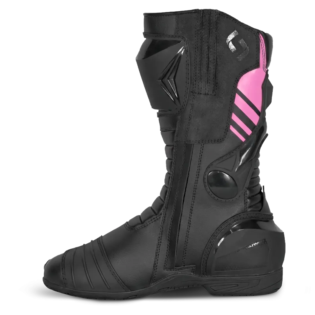 Shua - SuperTech Racing Motorcycle Boots - Black Pink