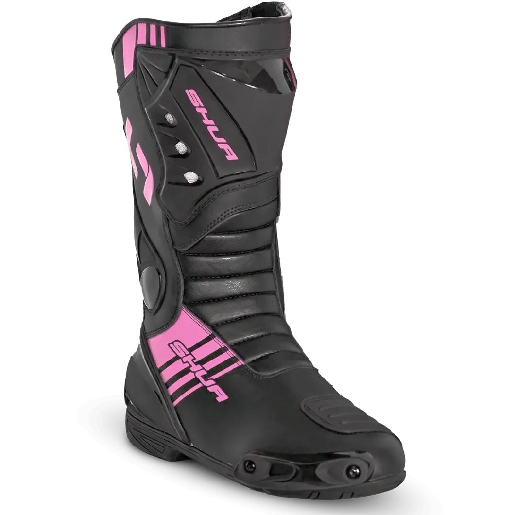 Shua - SuperTech Racing Motorcycle Boots - Black Pink
