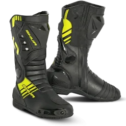 Shua Super Tech Track Racing Motorcycle Boots Black Yellow
