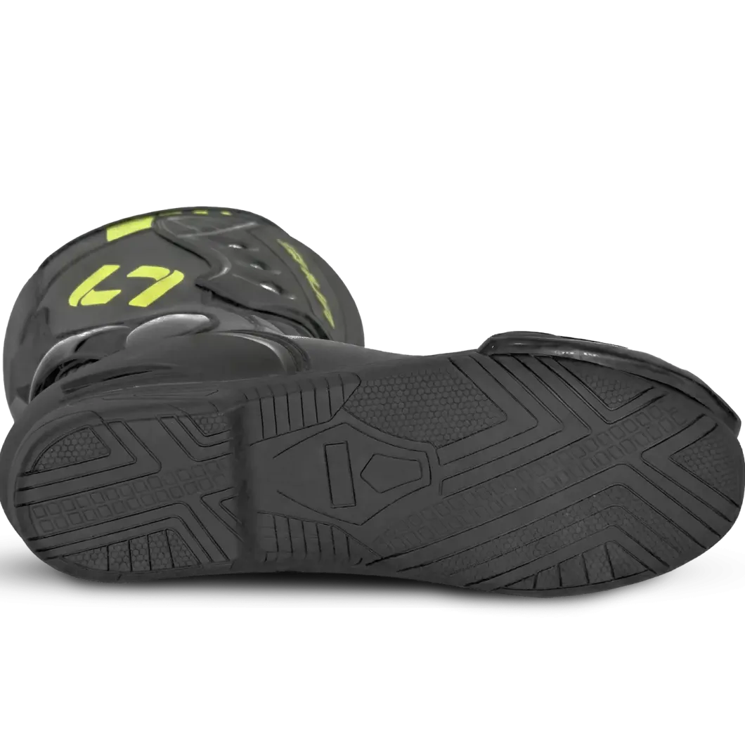 Shua Super Tech Track Racing Motorcycle Boots Black Yellow