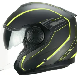 SKA-P 1DH TOUR RACE Motorcycle Jet Helmets Graphite Yellow Fluo Satin