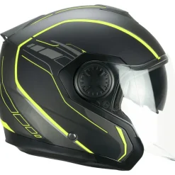 SKA-P 1DH TOUR RACE Motorcycle Jet Helmets Graphite Yellow Fluo Satin