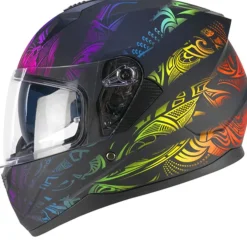 SKA-P 3MHS SPEEDER RAINBOW Full Face Motorcycle Helmets Black Green Red Matte
