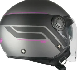 SKA-P 1SHG ZEN CITY Demi Jet Helmets Anthracite Fluorescent Pink Satin