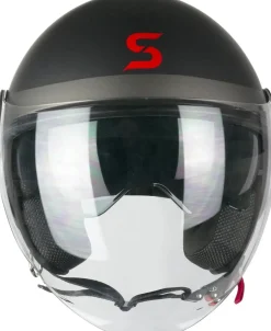 SKA-P 1SHG ZEN CITY Open Face Motorcycle Jet Helmets Black Red Matte
