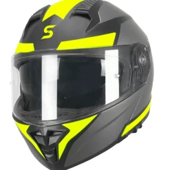 SKA-P 5THG FALCON SPORT Modular Motorcycle Helmets Black Fluorescent Yellow Matte