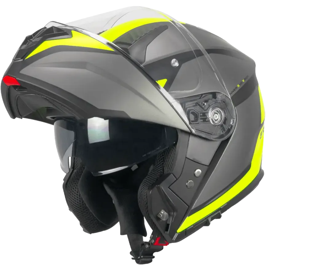 SKA-P 5THG FALCON SPORT Modular Motorcycle Helmets Black Fluorescent Yellow Matte