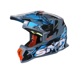 SMK ALLTERRA FULMINE GL651 Motocross Helmets Black Grey Blue