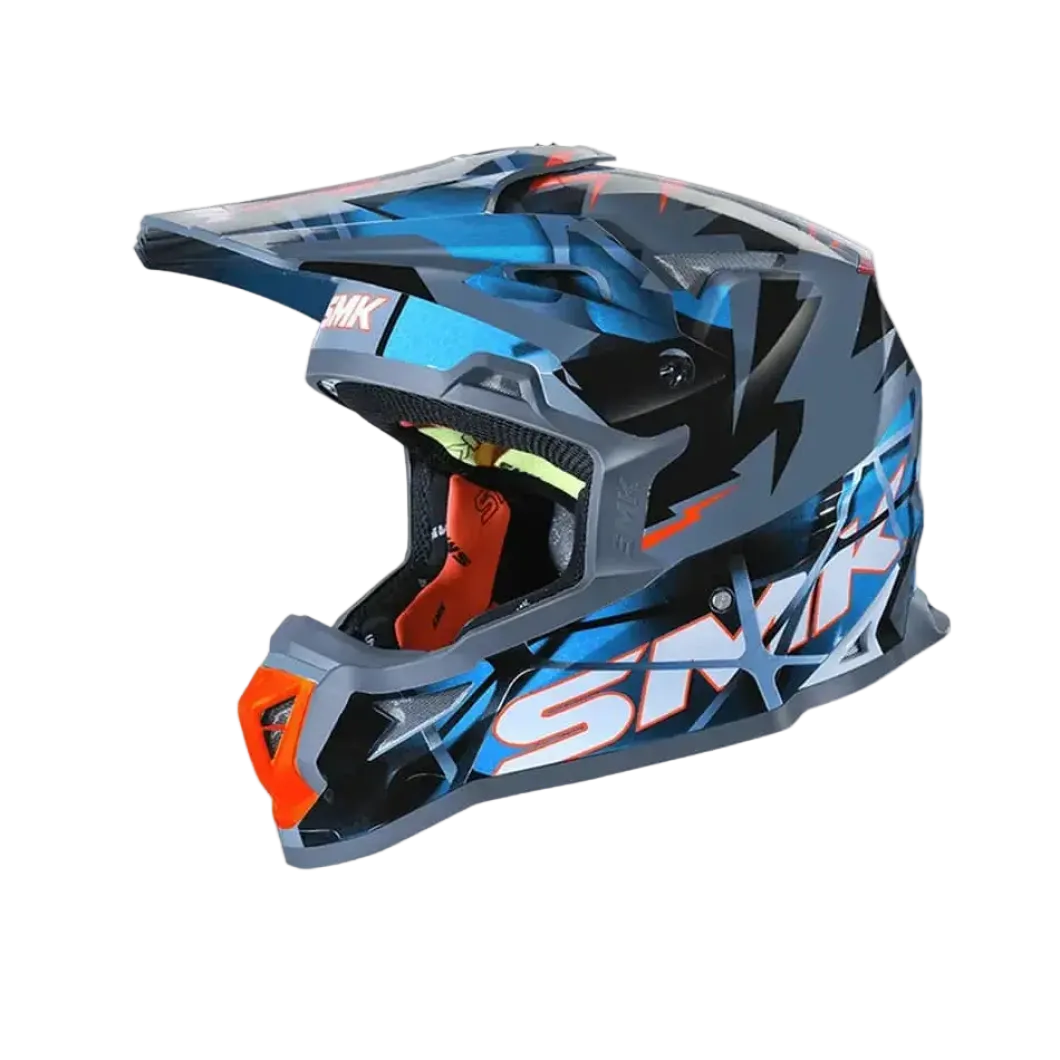 SMK ALLTERRA FULMINE GL651 Motocross Helmets Black Grey Blue