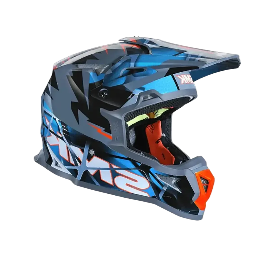 SMK ALLTERRA FULMINE GL651 Motocross Helmets Black Grey Blue