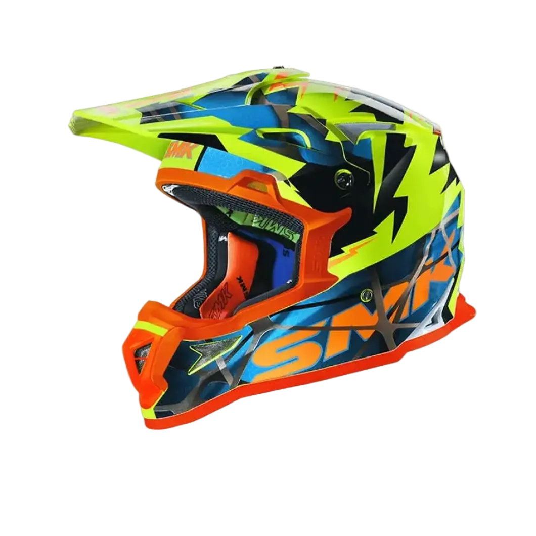 SMK ALLTERRA FULMINE GL457 Motocross Helmets Yellow Fluo Blue Orange