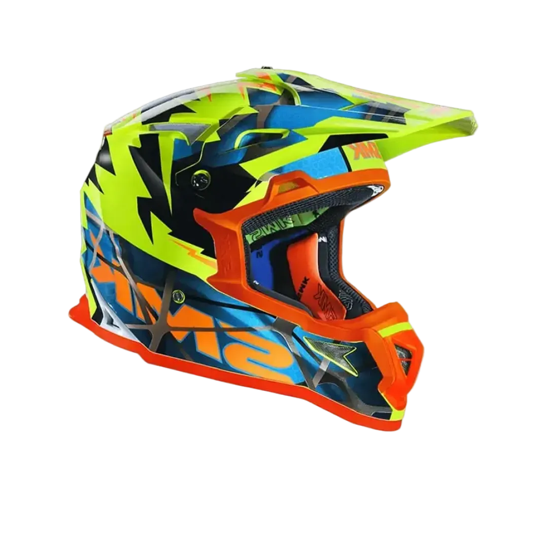SMK ALLTERRA FULMINE GL457 Motocross Helmets Yellow Fluo Blue Orange
