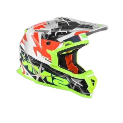 SMK ALLTERRA FULMINE GL174 Motocross Helmets White Red Yellow Fluo