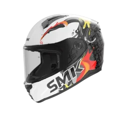 SMK BIONIC YOUTH SPLASH GL124 Full Face Motorcycle Helmets White Black