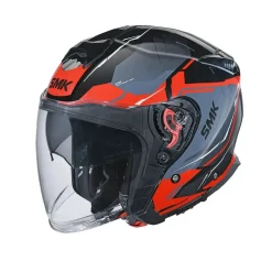 SMK GTJ ESCAPE GL236 Motorcycle Jet Helmets Matte Black Grey Red