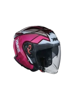 SMK GTJ TOURER GL363 Motorcycle Helmet Jet Helmets Pink White Brown