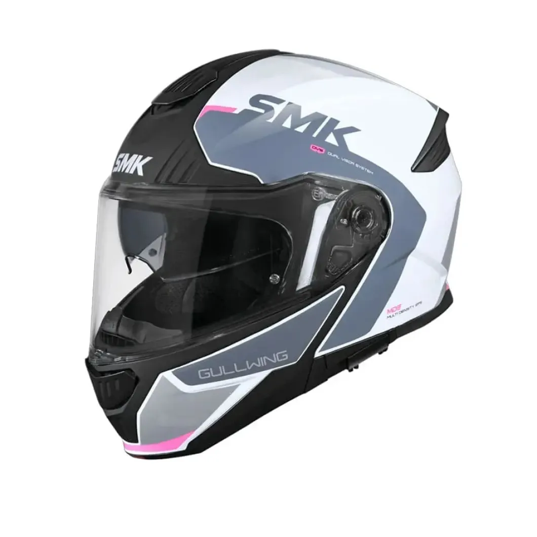SMK GULLWING KRESTO GL169 Modular Motorcycle Helmets White Grey