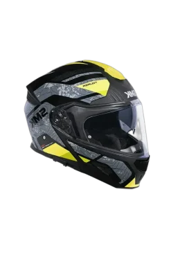 SMK GULLWING MA264 Modular Motorcycle Helmets Black Grey Yellow