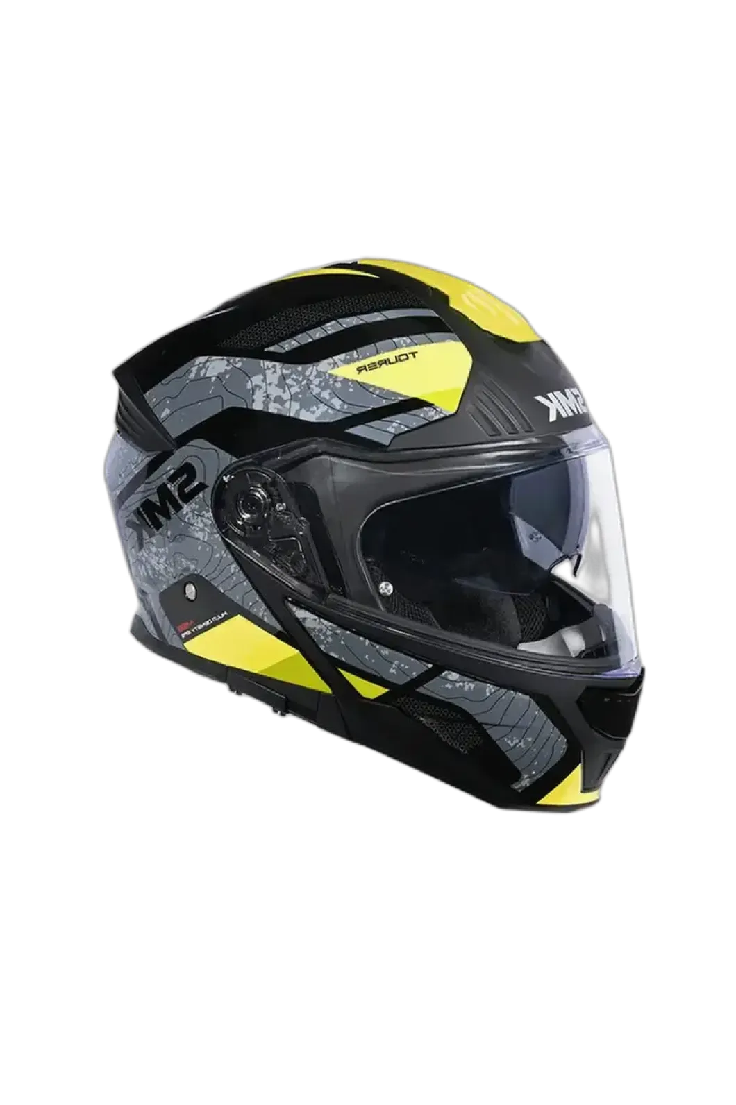 SMK GULLWING MA264 Modular Motorcycle Helmets Black Grey Yellow