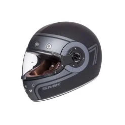 SMK RETRO SEVEN MA260 Full Face Motorcycle Helmets Matte Black Grey