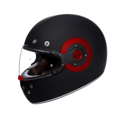 SMK RETRO SOLID MA230 Full Face Motorcycle Helmets Matte Black Red