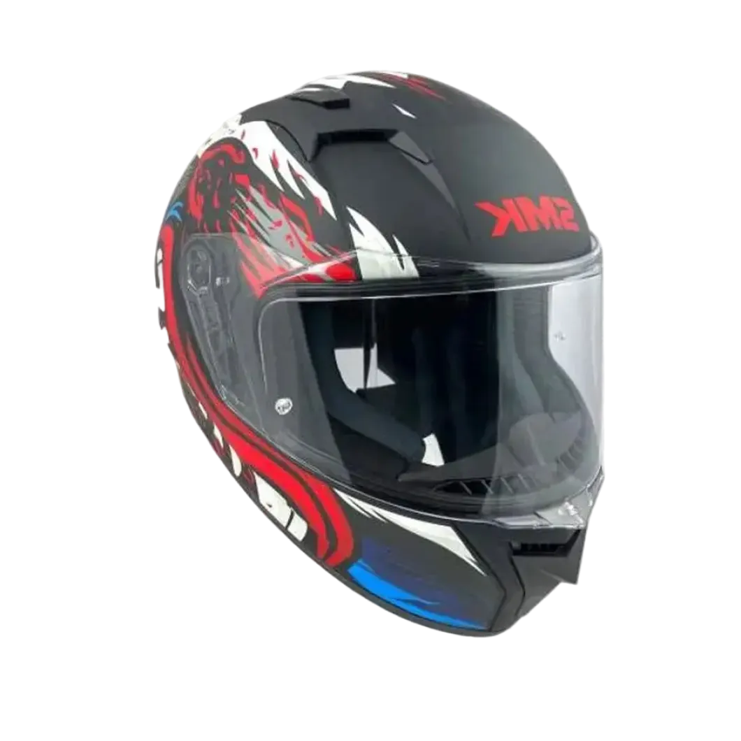 SMK STELLAR ANIMAL MA231 Full Face Motorcycle Helmets Matte Black White Red