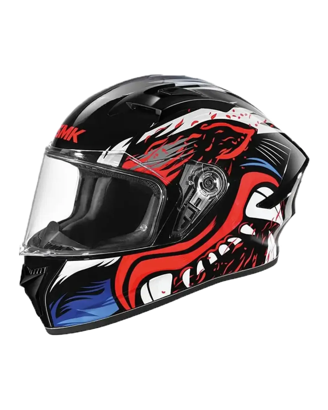 SMK STELLAR ANIMAL MA231 Full Face Motorcycle Helmets Matte Black White Red